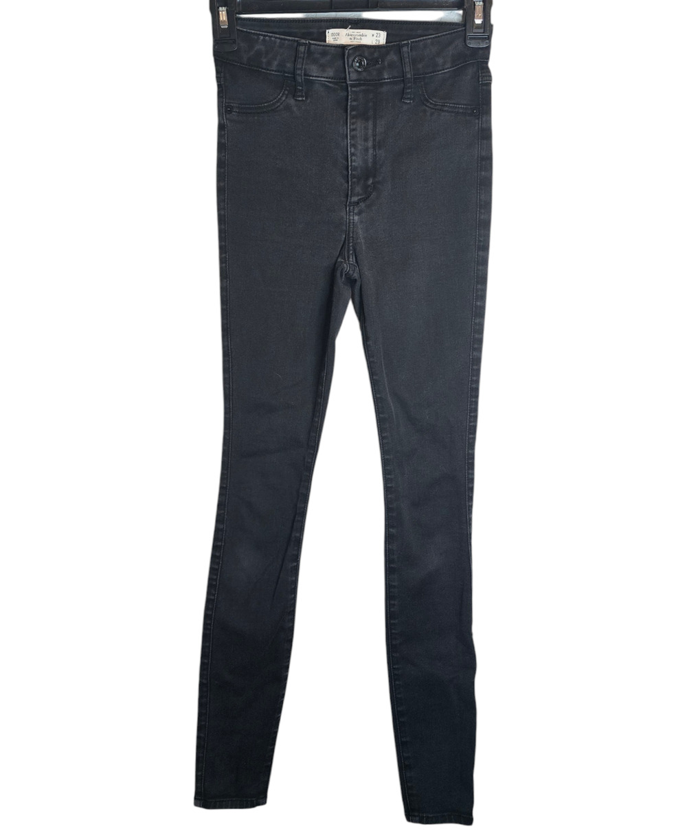 Abercrombie and Fitch Womens 000R 23x29 Black Jeans Super Skinny Hipster Chic